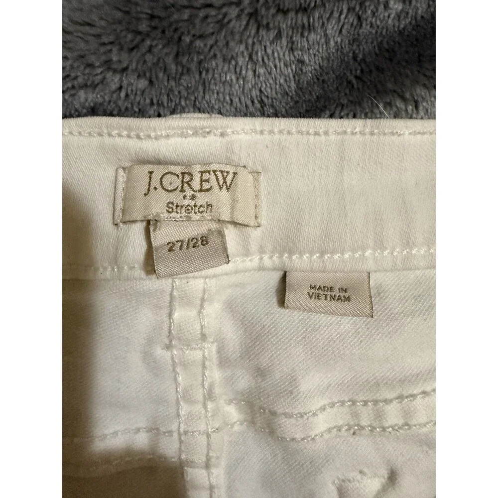 J. Crew Women’s Size 27-28 Small White Stretch Skinny Jeans Style G1972